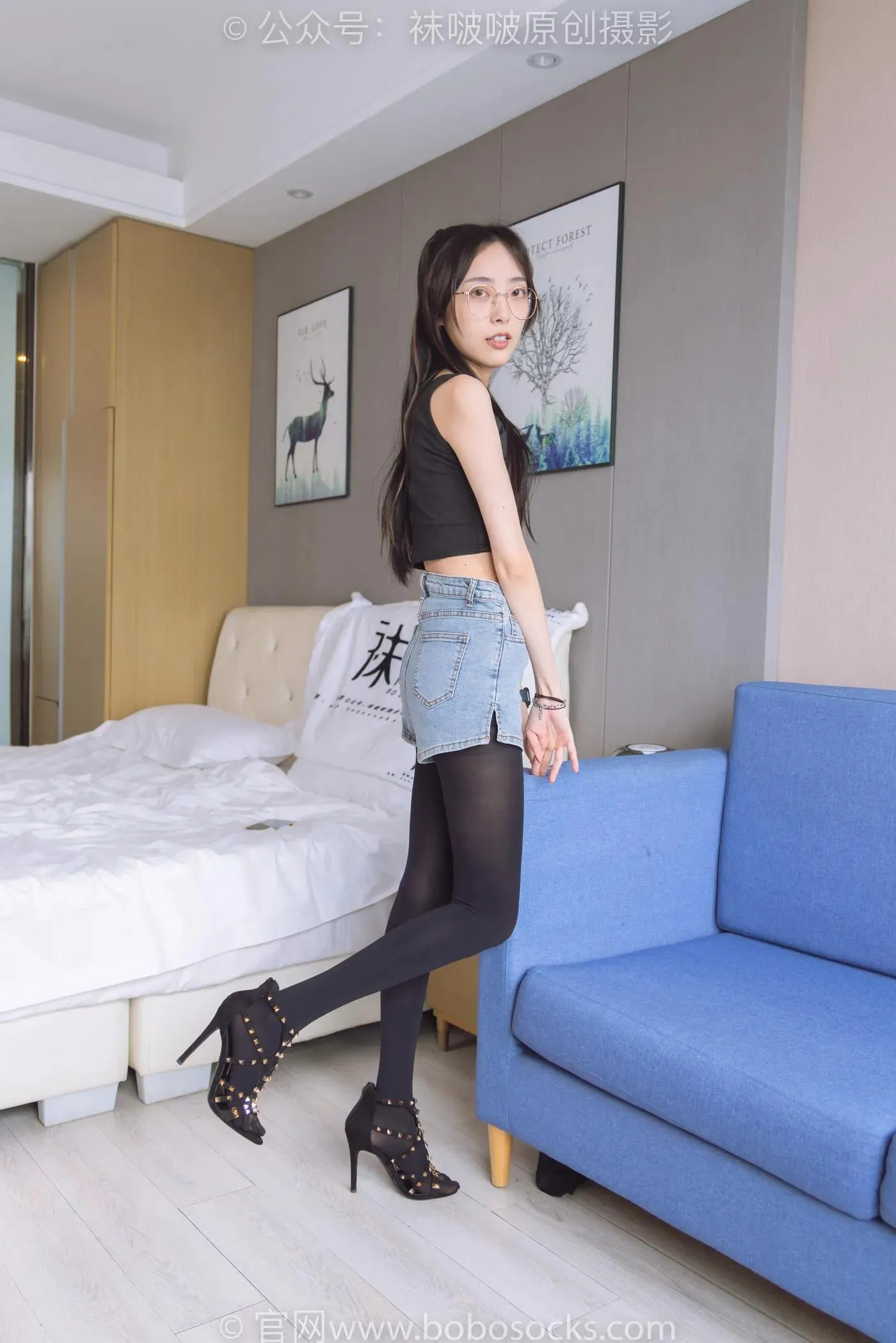 [BoBoSocks袜啵啵]NO.192 稚予-高跟鞋、黑色五指袜 [139P]插图5